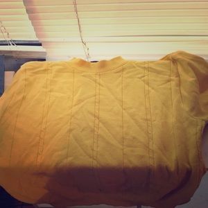 A cropped turtleneck sweater